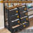 Twin Loft Bed With L-shaped Desk And 7 Storage Drawers,metal Twin Size Loft Bed For Led Lights And Charging Station, Safety Guardrail And Ladder,no Box Spring Needed, Black-927317986-936655610