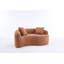 Canapé modulaire en chenille courbé S LY-042: double profondeur (21,3 po et 26,8 po), rose corail, sans assemblage, compact pour les petits espaces, 300 lb, L 66,9 po-1580304712-1580304725