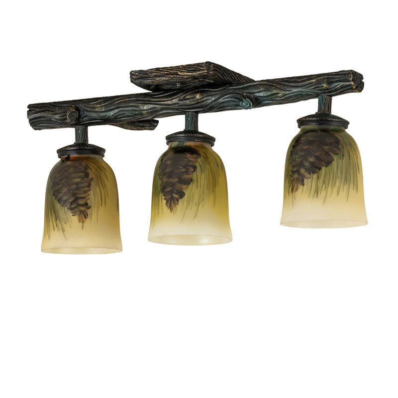 Rustic Lodge 23'' 3 -Light Fixed Track Track Kit