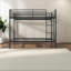 Lit superposé en métal peu encombrant, conception moderne, taille simple pour la maison
