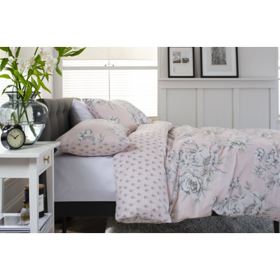 Cotton Blend Floral Duvet Cover Set with Pillowcases Included