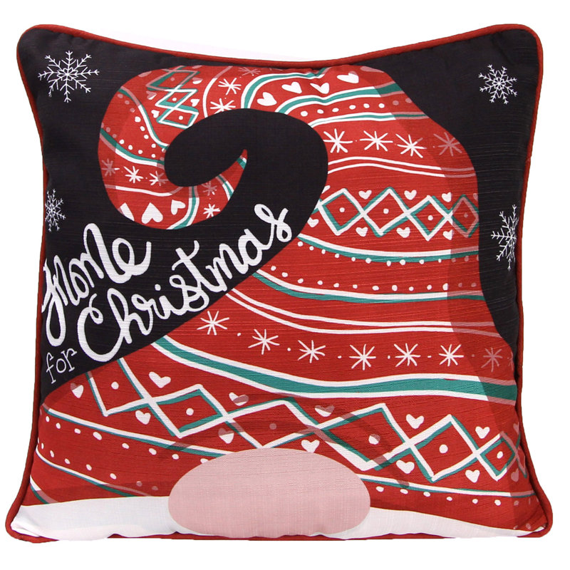 18" x 18" Indoor Throw Pillow, Gnome for Christmas