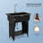 Utility Sink Washing Room Sink Laundry Tub with Faucet & Shelf-102147359