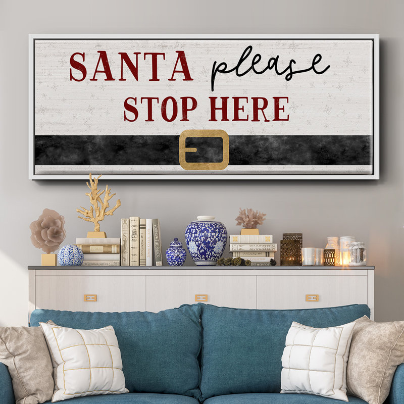 Santa Stop- Framed Canvas, 24" H x 60" W