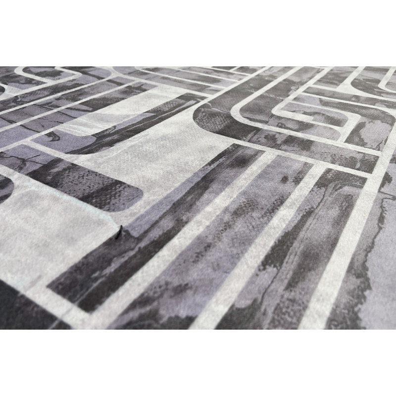 Tapis en polyester tissé à la machine en lotus, Rectangle 2 pi x 4 pi