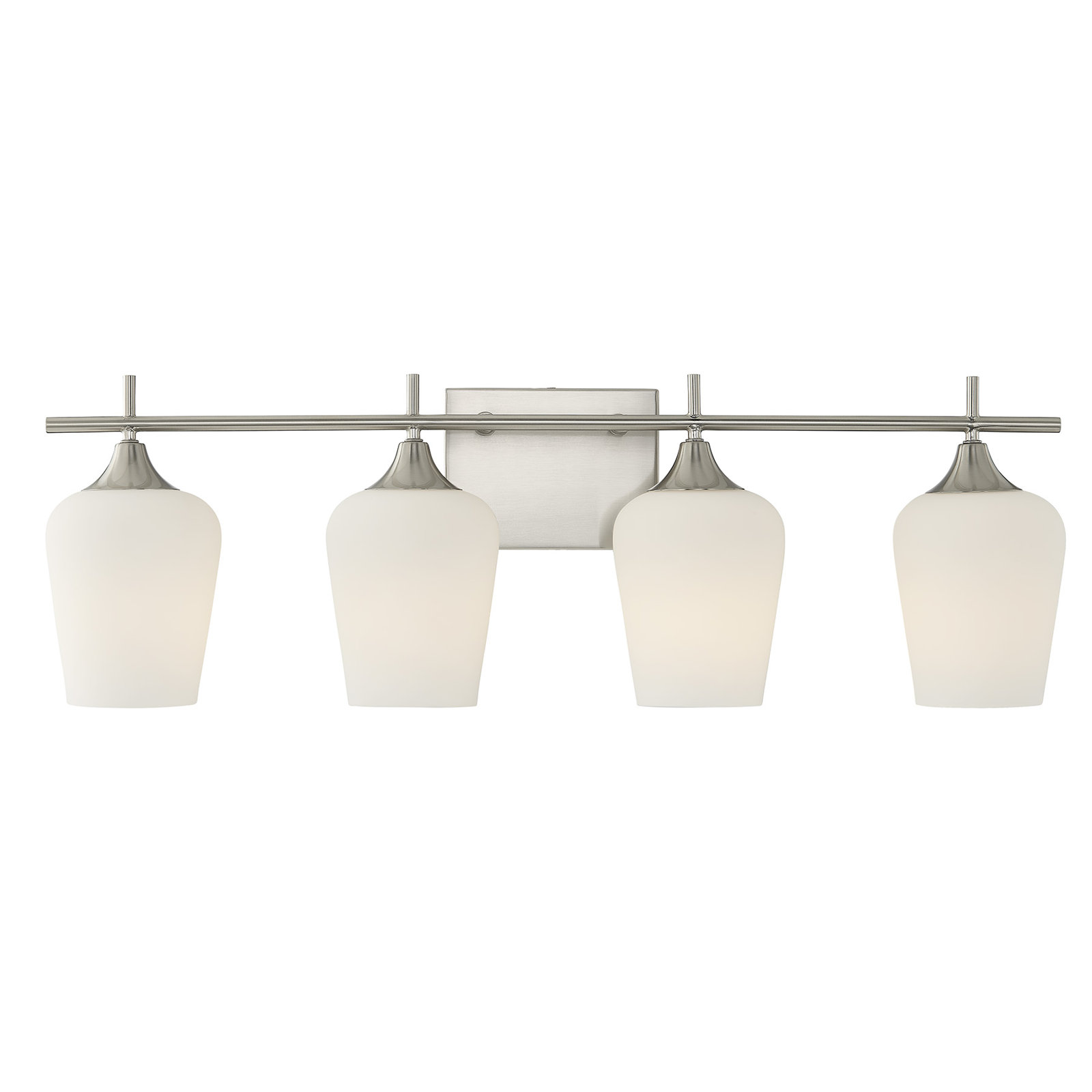 Breena 2 Light Dimmable Vanity Light, Satin Nickel, White