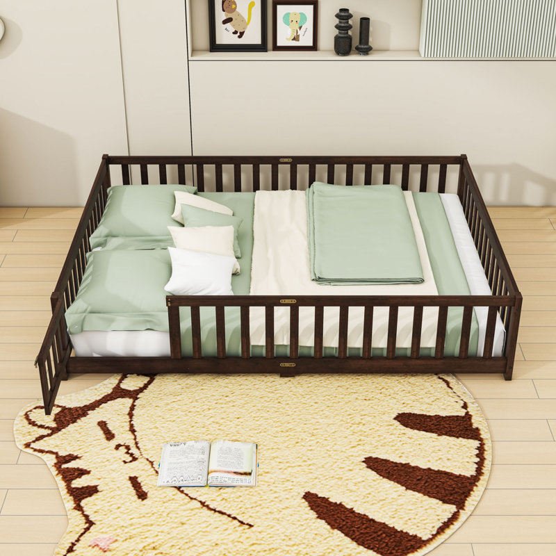 Queen Wooden Floor Bed With Slats