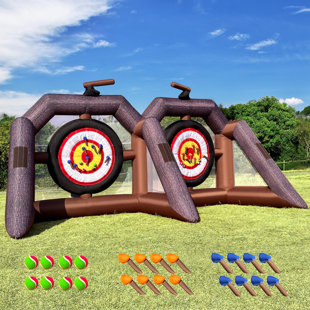 Jeu de lancer de hache gonflable avec ventilateur - jeu de fléchettes