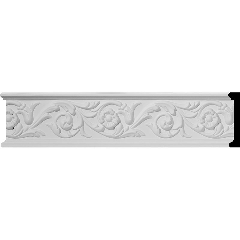 Delfina White Polyurethane Decorative Crown Chair Rail