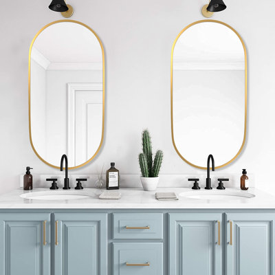 Miroir de salle de bain mural en métal Joulon