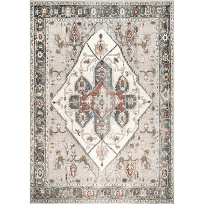 Tapis médaillon traditionnel lavable à la machine Mali SpinClean