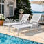 Méridienne de patio réglable en aluminium, chaise d'extérieur inclinable blanche à 3 positions avec roulettes