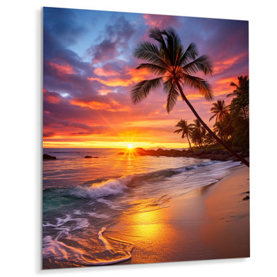 Photo de plage Sunset Sunset Serenade - Décoration murale en métal Coastal Beach
