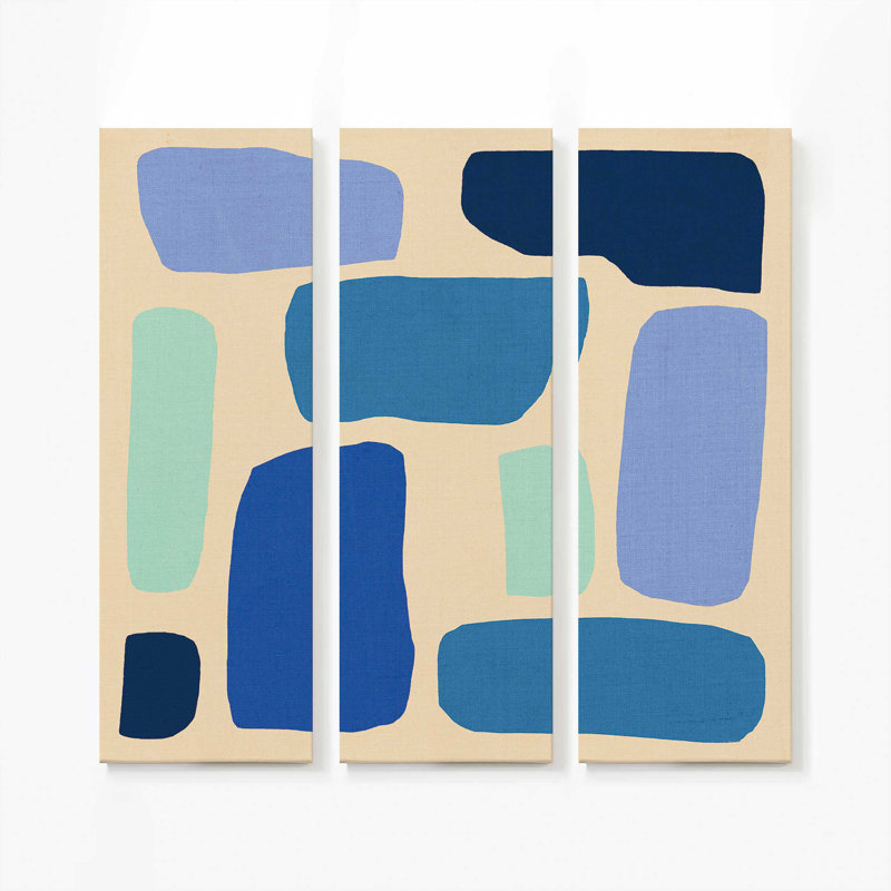 Chromatique rythmique v3 | Impression sur toile 3 panneaux | Dimensions combinées: 48 po x 48 po, H 48 po x l 48 po