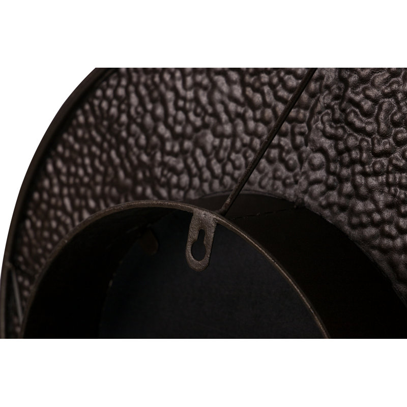Metal Round Mirror, Golden Black