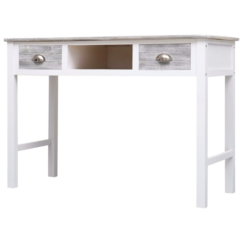Schlenker Solid Wood Solid Wood Writing Desk, Grey