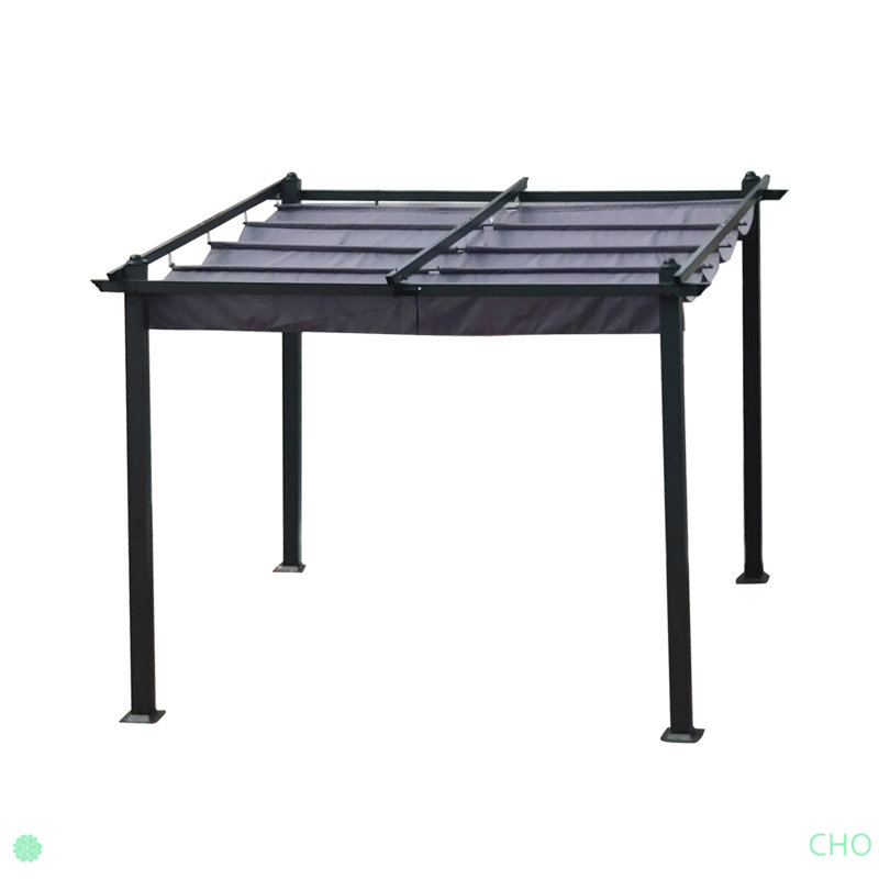 Pergola escamotable d'extérieur avec auvent pour parasol