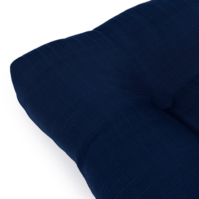Reversible Seat Cushion With Hand Made Ring Stitch, Filled With White Virgin Polyester Fiber., Indigo