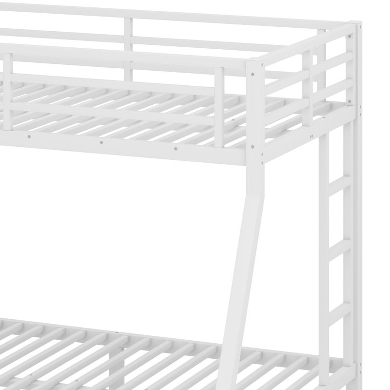 Metal Bunk Bed For Teens And Adults,Space-Saving, White