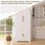 Grand garde-manger arqué cannelé - 8 portes / 3 tablettes réglables et un tiroir caché, polyvalent pour la maison-1809941910