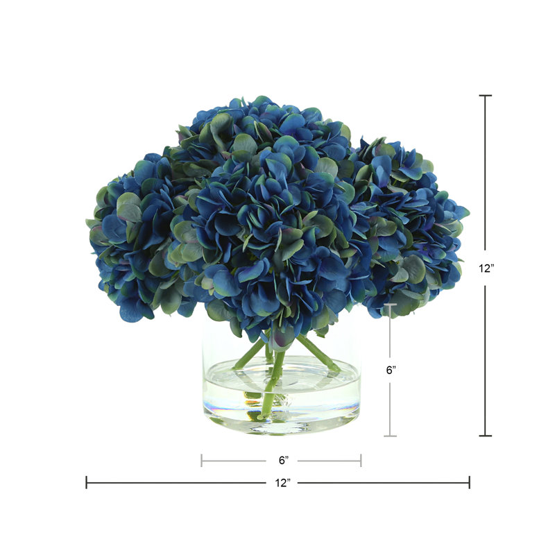 Faux Hydrangea Arrangement, Blue