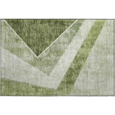 Premium Machine Washable Prisco Olive Rug