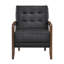 Luxueux fauteuil d'appoint capitonné avec finition en bois fin et revêtement moelleux-1264663439