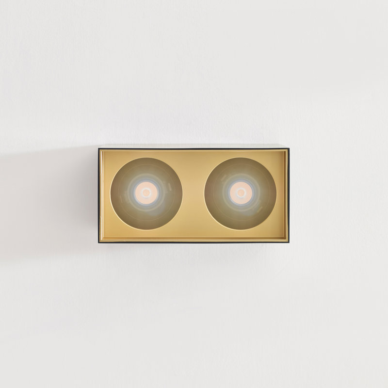 Exo 2 - Light LED Flush Mount, Matte Black/Matte Gold, 2700K