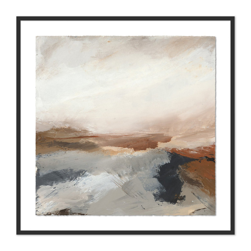 Desert No. 3 Painting by Melanie Biehle, 40" H x 40" W, Black Maple Paper Single Picture Framed