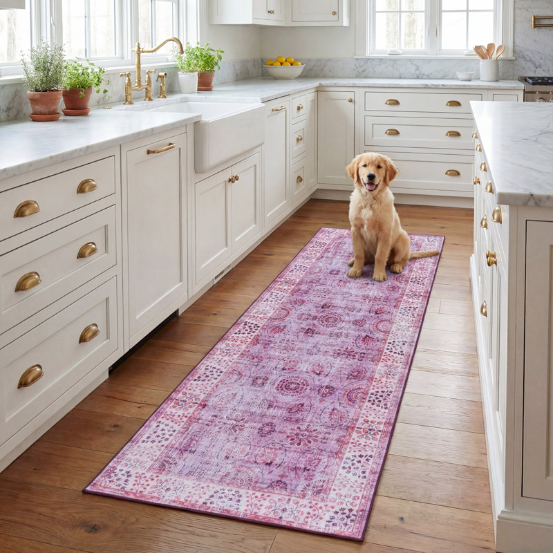 Tapis oriental performant lavable à la machine Tucson 204 M / W S / R, Tapis de couloir 2 pi 6 po x 8 pi