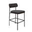 Chaise de bar Iffa, dossier ouvert, fer noir, cognac-102361198-102361197