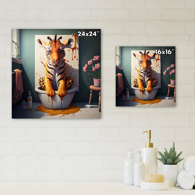 Impression sur toile tendue «Tvier in the Bath», H 24 po x l 24 po x P 1 po