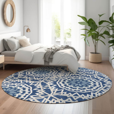 Premium Machine Washable Cerrito Navy Rug