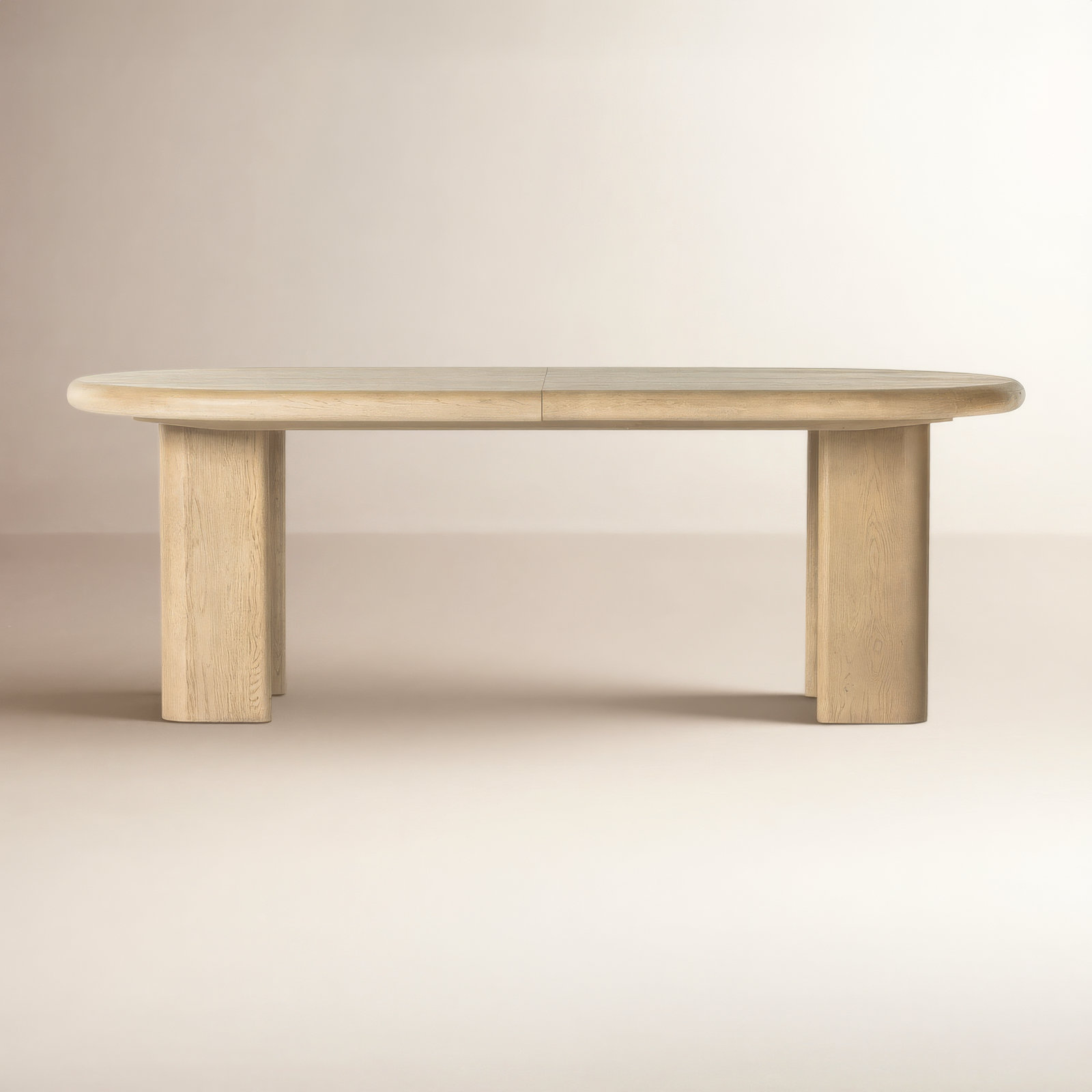 Rima 87'' Extendable Oval Dining Table, Light Oak Veneer