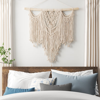 Handwoven Macrame Wood Wall Hanging