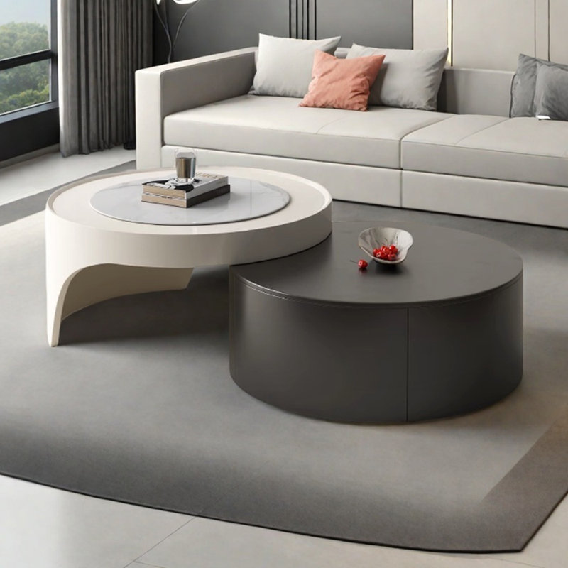 Table basse rétractable de luxe crème