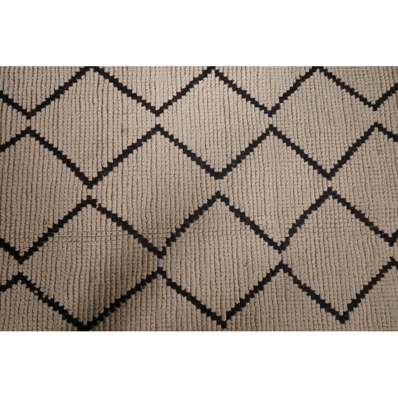 Tapis marocain ivoire fait à la main en treillis 6 x 10