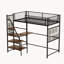 Lit mezzanine simple en métal avec capacité de charge et de rangement intégrée-167705323