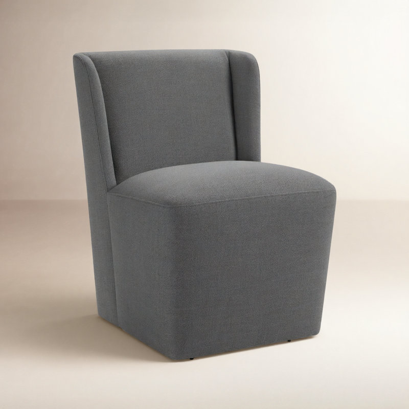 Chaise d'appoint rembourrée Ardeth, Effie en lin performance fumée