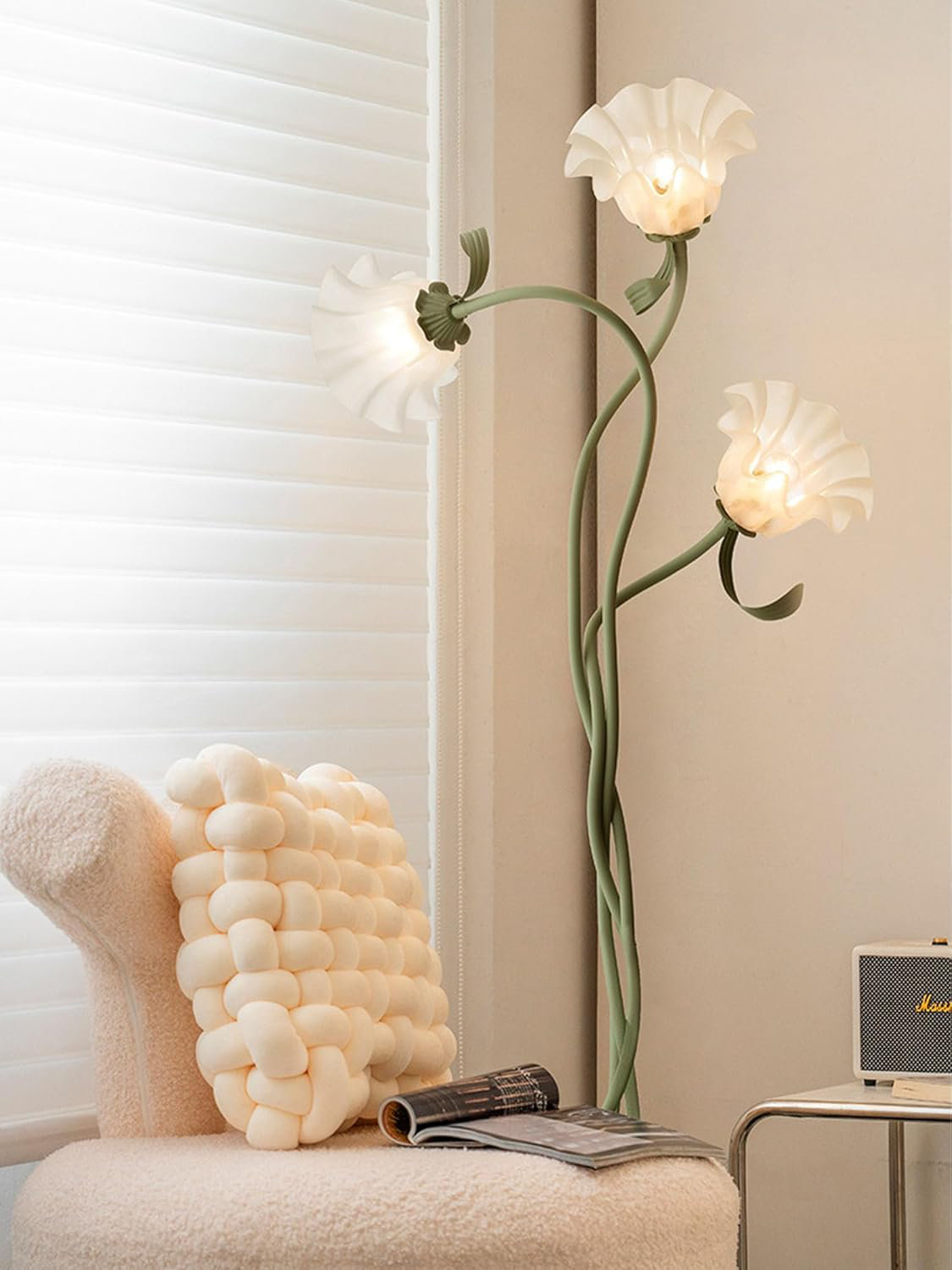 Red Barrel Studio® Lily Of The Valley Inspired 3-Head LED Floor Lamp With Flexible Gooseneck, 3 Color Modes For Bedroom Office | Wayfair