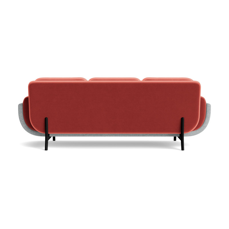 Regatta 90 Sofa, Performance Velvet-Sienna/Textured Weave-Sky Blue, Black