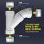 6 pièces x 6 po x 4 po PVC 2 pièces WY & Hub coude réducteur à coude 45 ° 1/8, drain en PVC blanc, (paquet de 5)