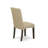 3 Piece Dining Room Table Set Contains a Round Dining Table with Pedestal and 2 Brown Linen Fabric Upholstered Parson Chairs, Cappuccino-856811711-856811696-909101381