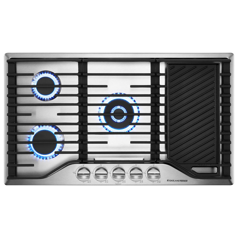 Plaque de cuisson au gaz 5 po en acier inoxydable avec plaque chauffante Master Series 36 po Master Series