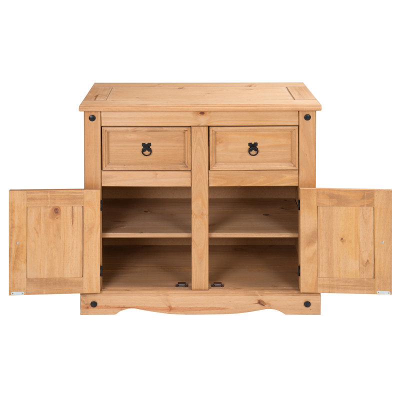 Doe 86cm Sideboard, 76cm H x 87cm W x 40cm D, Antique Wax