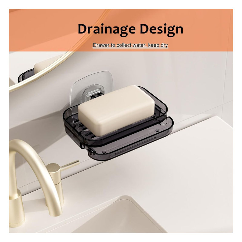 Porte-savon de douche gris transparent