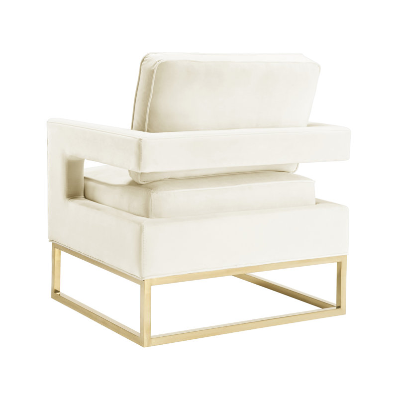 Avery Velvet Armchair, Cream