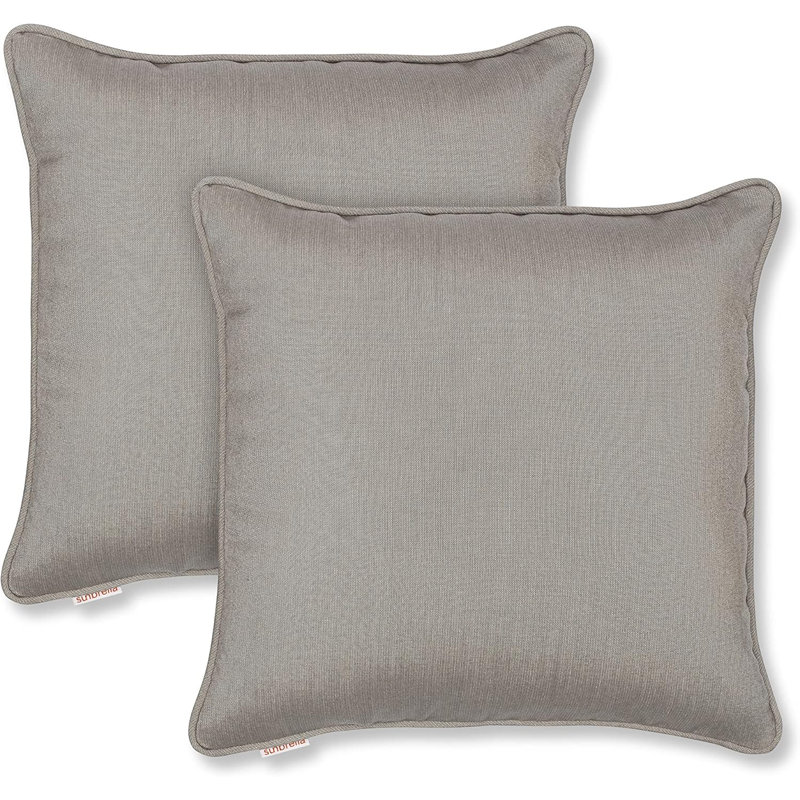 Housse de coussin Sunbrella, Colombe, Polyester, Carré 20 po