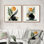 «Earth Tones Minimalisme Ferns Composition I - Art mural fougères - Art mural moderne sur toile 2 pièces