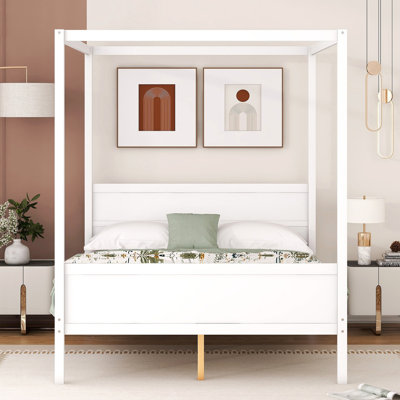 Canopy Platform Bed With Headboard And Footboardslat Support Leg